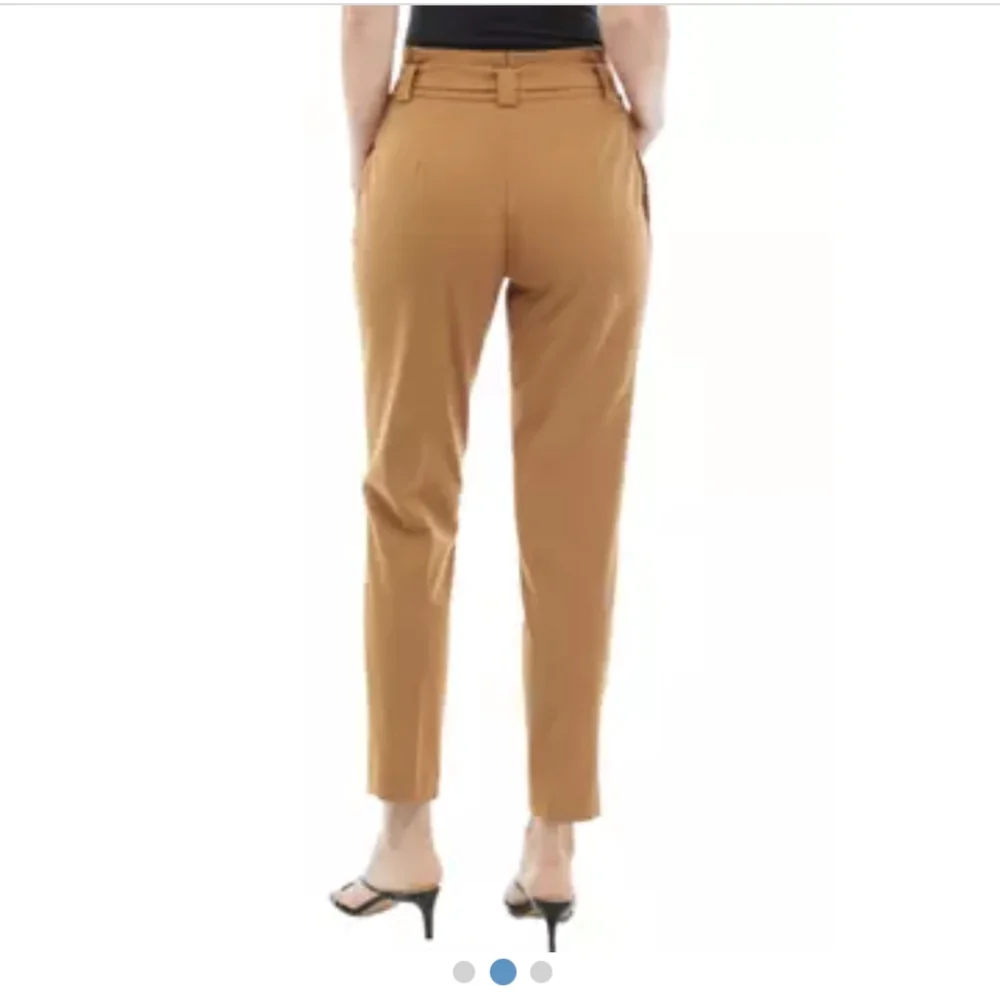 Calvin Klein NWT Suit Pants Tie Waist And Zipper Button Brown Women's Size 12
